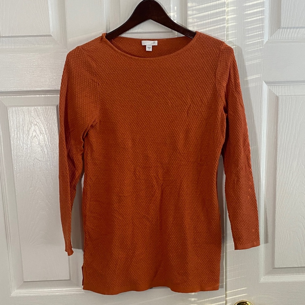 J. Jill cotton Long Sleeve Top brown Terracotta